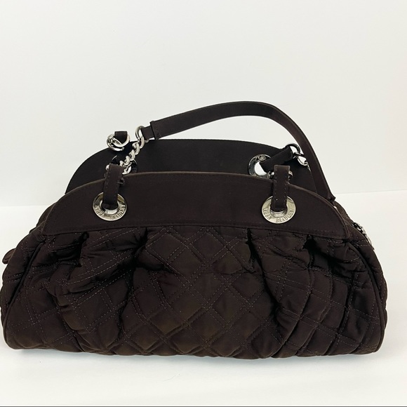 Vera Bradley Brown Microfiber Bag With Chain Shoulder Strap Accents - Picture 2 of 16